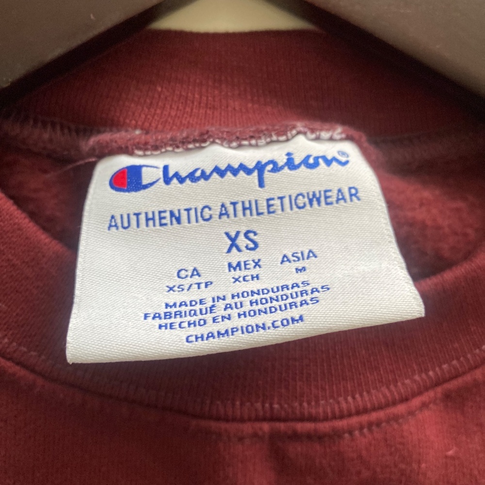 Champion Harvard crew neck sweatshirt Size xs burgundy maroon pullover - Picture 5 of 6